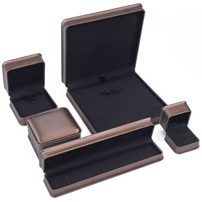 Coffee Arc-Shaped PU Leather Jewelry Box Package for Pendant Ear Ring Packaging