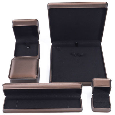 Coffee Arc-Shaped PU Leather Jewelry Box Package for Pendant Ear Ring Packaging
