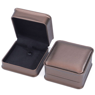 Coffee Arc-Shaped PU Leather Jewelry Box Package for Pendant Ear Ring Packaging