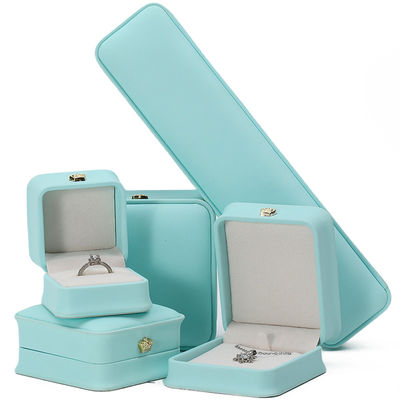 Buy Round Corner Arc Shaped PU Leather Luxury Jewelry Box Set with Crown Ornament online manufacture