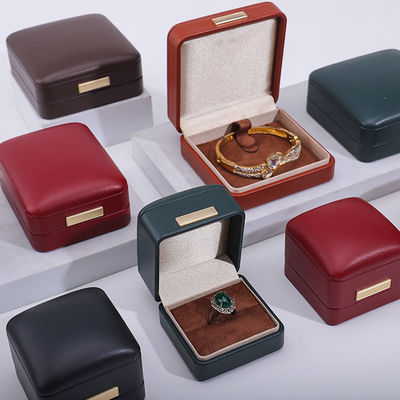 Buy Soft Touch Convex Roof Faux Leather Jewelry Packaging Box Set for Ring Bracelet online manufacture