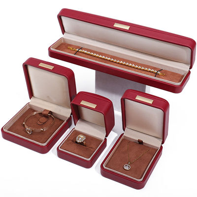 Soft Touch Convex Roof Faux Leather Jewelry Packaging Box Set for Ring Bracelet