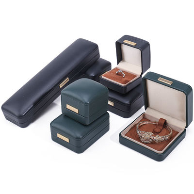 Buy Handy Convex Roof Faux Leather Luxury Jewelry Box Package with Gold Bar Ornament online manufacture