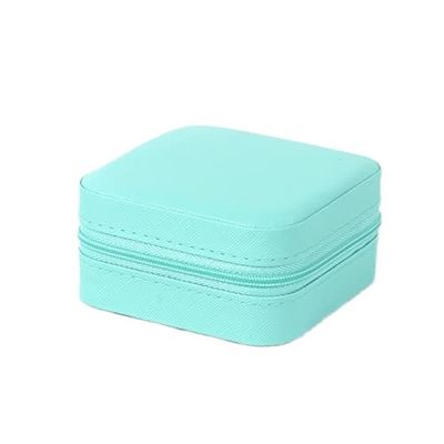 Multiple Compartments PU Leather Travel Jewelry Organizer Box Zipper Bag