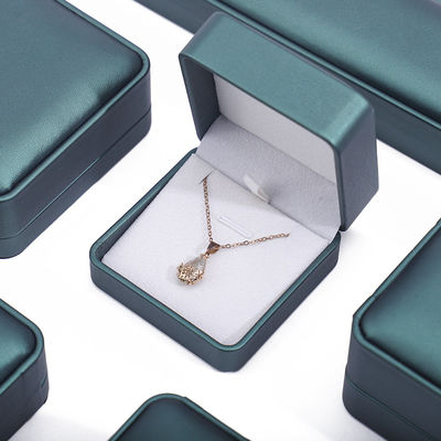 Buy Dark Green Noble Faux Leather Jewelry Storage Cases Tasteful Luxury Packaging online manufacture