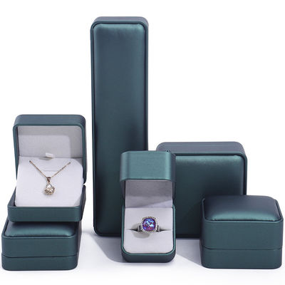 Dark Green Noble Faux Leather Jewelry Storage Cases Tasteful Luxury Packaging