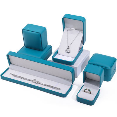 Peacock Green Eye-Catching Faux Leather Jewelry Packaging Box Set Luxury Case