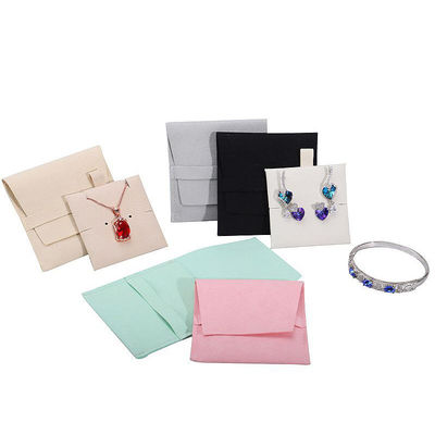 Soft Touch Microfiber Jewelry Storage Pouch with Removable Divider for Earrings