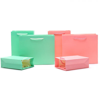 Chic Plain Macaron Color Cardboard Tote Bag Gift Treasure Packaging