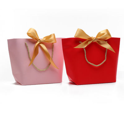 Compact Gorgeous Cardboard Paper Gift Tote Bag Bowknot Ornament for Birthday