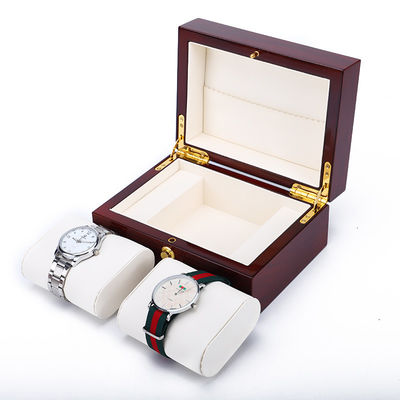 OEM DustProof Wooden Luxury Watch Storage Box With Push Button Closure