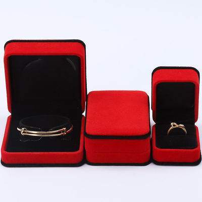 Buy Handmade Noble Velvet Jewelry Box Round Corner Ring Case for Ear Stud Bracelet Pendant online manufacture