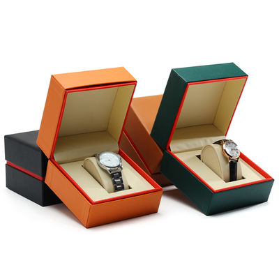 Buy Luxurious Dust-Proof PU Leather Watch Case with Red Internal Surrounding Edge online manufacture