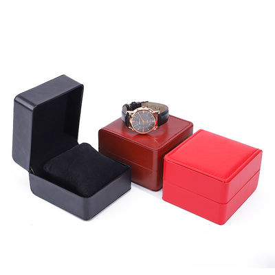 Mens Square Faux Leather Watch Case Box With Pillow For Luxury Display
