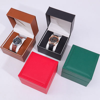 Buy High-End PU Leather Watch Storage Box with Wooden Internal for Luxury Packaging online manufacture