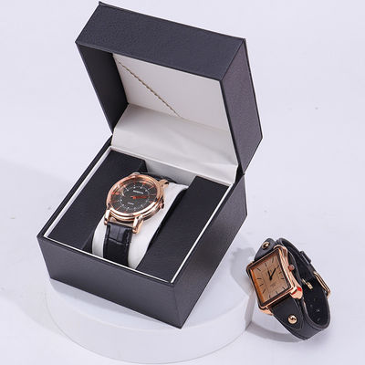 Square Faux Leather Watch Packaging Box Tasteful Dustproof Casio Case for Gift