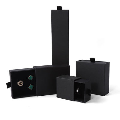 Buy Wholesale manufacturing Eco Friendly luxury gift Jewellery Box Personalized Custom logo Ring Necklace Earring Bracelet Packaging black Cardboard Paper Drawer Jewelry Box online manufacture