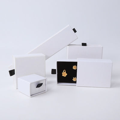 Wholesale manufacturing Eco Friendly high quality gift Jewellery Box Personalized Custom Ring Necklace Earring Bracelet Packaging white Cardboard Paper Drawer Jewelry Box with logo