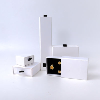 Buy Wholesale manufacturing Eco Friendly high quality gift Jewellery Box Personalized Custom Ring Necklace Earring Bracelet Packaging white Cardboard Paper Drawer Jewelry Box with logo online manufacture