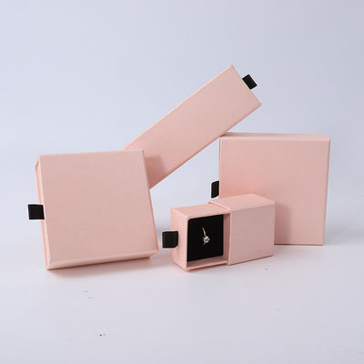 Wholesale manufacturing Eco Friendly high quality gift Jewellery Box Personalized Custom Ring Necklace Earring Bracelet Packaging pink Cardboard Paper Drawer Jewelry Box with logo