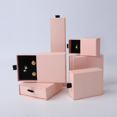 Wholesale manufacturing Eco Friendly high quality gift Jewellery Box Personalized Custom Ring Necklace Earring Bracelet Packaging pink Cardboard Paper Drawer Jewelry Box with logo