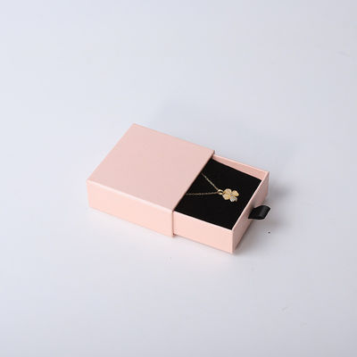 Wholesale manufacturing Eco Friendly high quality gift Jewellery Box Personalized Custom Ring Necklace Earring Bracelet Packaging pink Cardboard Paper Drawer Jewelry Box with logo
