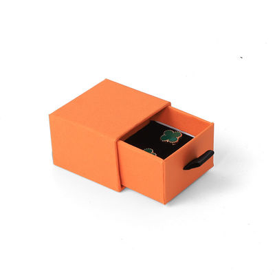Wholesale manufacturing Eco Friendly high quality gift Jewellery Box Personalized Custom Ring Necklace Earring Bracelet Packaging Orange Cardboard Paper Drawer Jewelry Box with logo