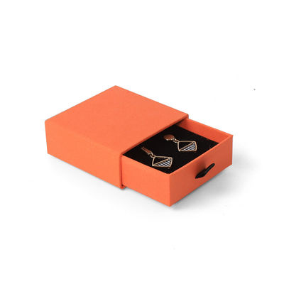 Wholesale manufacturing Eco Friendly high quality gift Jewellery Box Personalized Custom Ring Necklace Earring Bracelet Packaging Orange Cardboard Paper Drawer Jewelry Box with logo