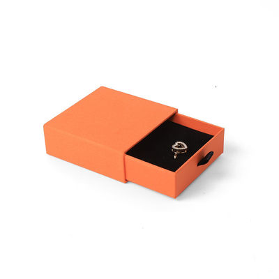 Wholesale manufacturing Eco Friendly high quality gift Jewellery Box Personalized Custom Ring Necklace Earring Bracelet Packaging Orange Cardboard Paper Drawer Jewelry Box with logo