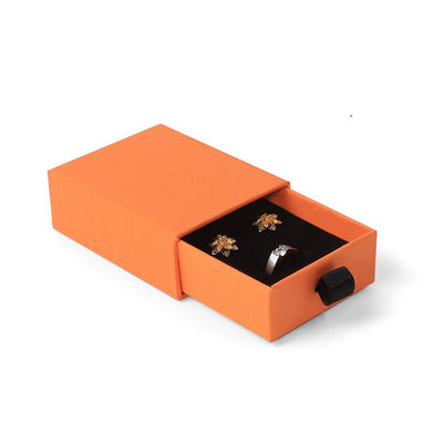 Wholesale manufacturing Eco Friendly high quality gift Jewellery Box Personalized Custom Ring Necklace Earring Bracelet Packaging Orange Cardboard Paper Drawer Jewelry Box with logo