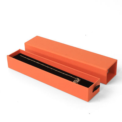 Wholesale manufacturing Eco Friendly high quality gift Jewellery Box Personalized Custom Ring Necklace Earring Bracelet Packaging Orange Cardboard Paper Drawer Jewelry Box with logo