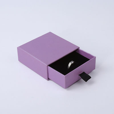 Wholesale manufacturing Eco Friendly high quality gift Jewellery Box Personalized Custom Ring Necklace Earring Bracelet Packaging Purple Cardboard Paper Drawer Jewelry Box with logo