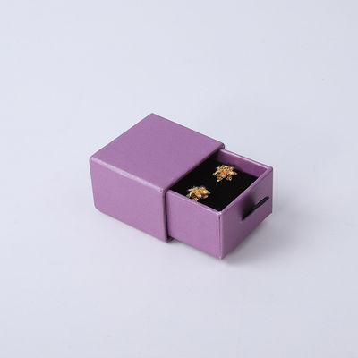Wholesale manufacturing Eco Friendly high quality gift Jewellery Box Personalized Custom Ring Necklace Earring Bracelet Packaging Purple Cardboard Paper Drawer Jewelry Box with logo