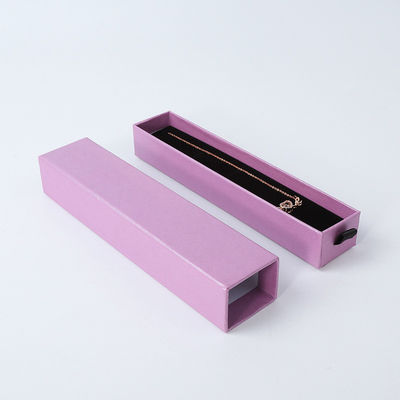 Wholesale manufacturing Eco Friendly high quality gift Jewellery Box Personalized Custom Ring Necklace Earring Bracelet Packaging Purple Cardboard Paper Drawer Jewelry Box with logo