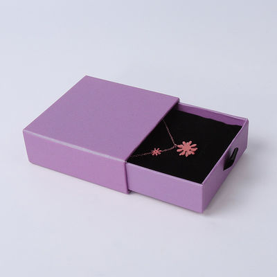 Wholesale manufacturing Eco Friendly high quality gift Jewellery Box Personalized Custom Ring Necklace Earring Bracelet Packaging Purple Cardboard Paper Drawer Jewelry Box with logo