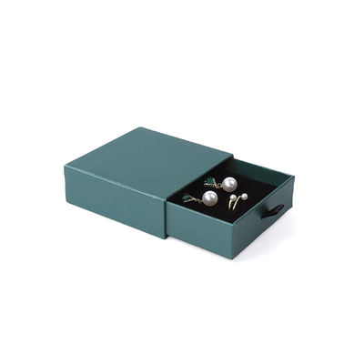 Wholesale manufacturing Eco Friendly high quality gift Jewellery Box Personalized Custom Ring Necklace Earring Bracelet Packaging green Cardboard Paper Drawer Jewelry Box with logo