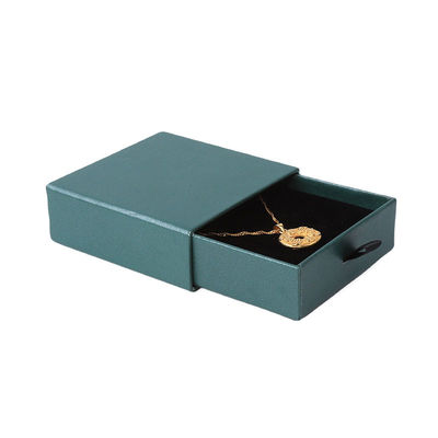 Wholesale manufacturing Eco Friendly high quality gift Jewellery Box Personalized Custom Ring Necklace Earring Bracelet Packaging green Cardboard Paper Drawer Jewelry Box with logo