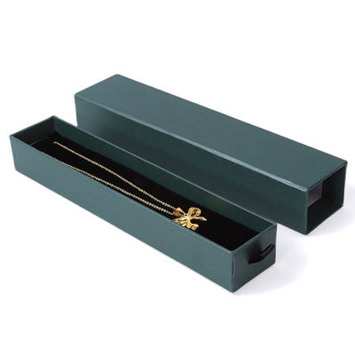 Wholesale manufacturing Eco Friendly high quality gift Jewellery Box Personalized Custom Ring Necklace Earring Bracelet Packaging green Cardboard Paper Drawer Jewelry Box with logo