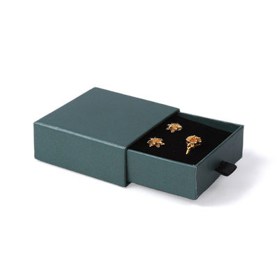 Wholesale manufacturing Eco Friendly high quality gift Jewellery Box Personalized Custom Ring Necklace Earring Bracelet Packaging green Cardboard Paper Drawer Jewelry Box with logo