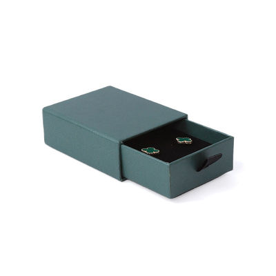 Wholesale manufacturing Eco Friendly high quality gift Jewellery Box Personalized Custom Ring Necklace Earring Bracelet Packaging green Cardboard Paper Drawer Jewelry Box with logo