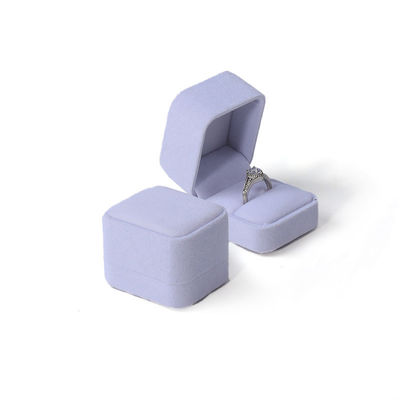 Unique Dual Ring Box Custom Velvet White Jewellery Engagement Ring Packaging Box