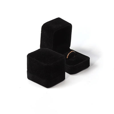 Personalized Custom Black Velvet Wedding Ring Box Double Eco-Friendly