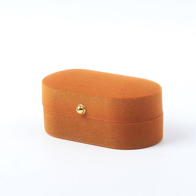 Personalized Custom Brown Velvet Jewelry Packaging for Double Ring