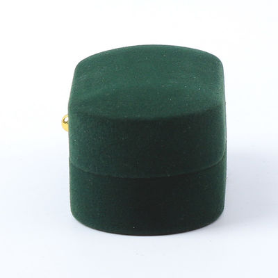 Wholesale Manufacturing Luxury Jewellery Box Personalized Custom Green Velvet Jewelry Packaging Wedding Engagement Double Ring Box With Logo