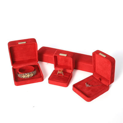 Wholesale manufacturing Luxury Jewellery Box Personalized Custom high end Necklace Bracelet Earrings Ring jewelry set Packaging Velvet red Jewelry Box with logo
