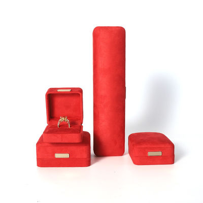 Wholesale manufacturing Luxury Jewellery Box Personalized Custom high end Necklace Bracelet Earrings Ring jewelry set Packaging Velvet red Jewelry Box with logo