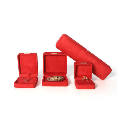Wholesale manufacturing Luxury Jewellery Box Personalized Custom high end Necklace Bracelet Earrings Ring jewelry set Packaging Velvet red Jewelry Box with logo