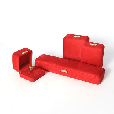 Wholesale manufacturing Luxury Jewellery Box Personalized Custom high end Necklace Bracelet Earrings Ring jewelry set Packaging Velvet red Jewelry Box with logo