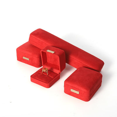 Wholesale manufacturing Luxury Jewellery Box Personalized Custom high end Necklace Bracelet Earrings Ring jewelry set Packaging Velvet red Jewelry Box with logo