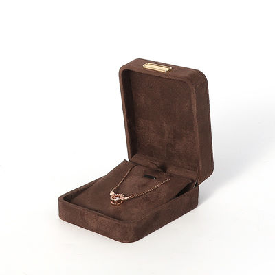 Wholesale manufacturing Luxury Jewellery Box Personalized Custom high end Necklace Bracelet Earrings Ring jewelry set Packaging Velvet brown Jewelry Box with logo